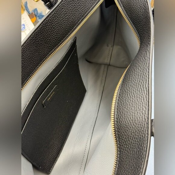 🆕 OROTON 🧿 NWOT Margot Medium Zip Tote Bag, Black Leather - Picture 12 of 16
